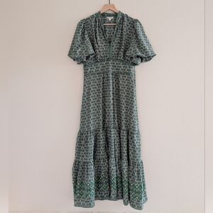 Max Studio Vibrant Green Patterned Dress